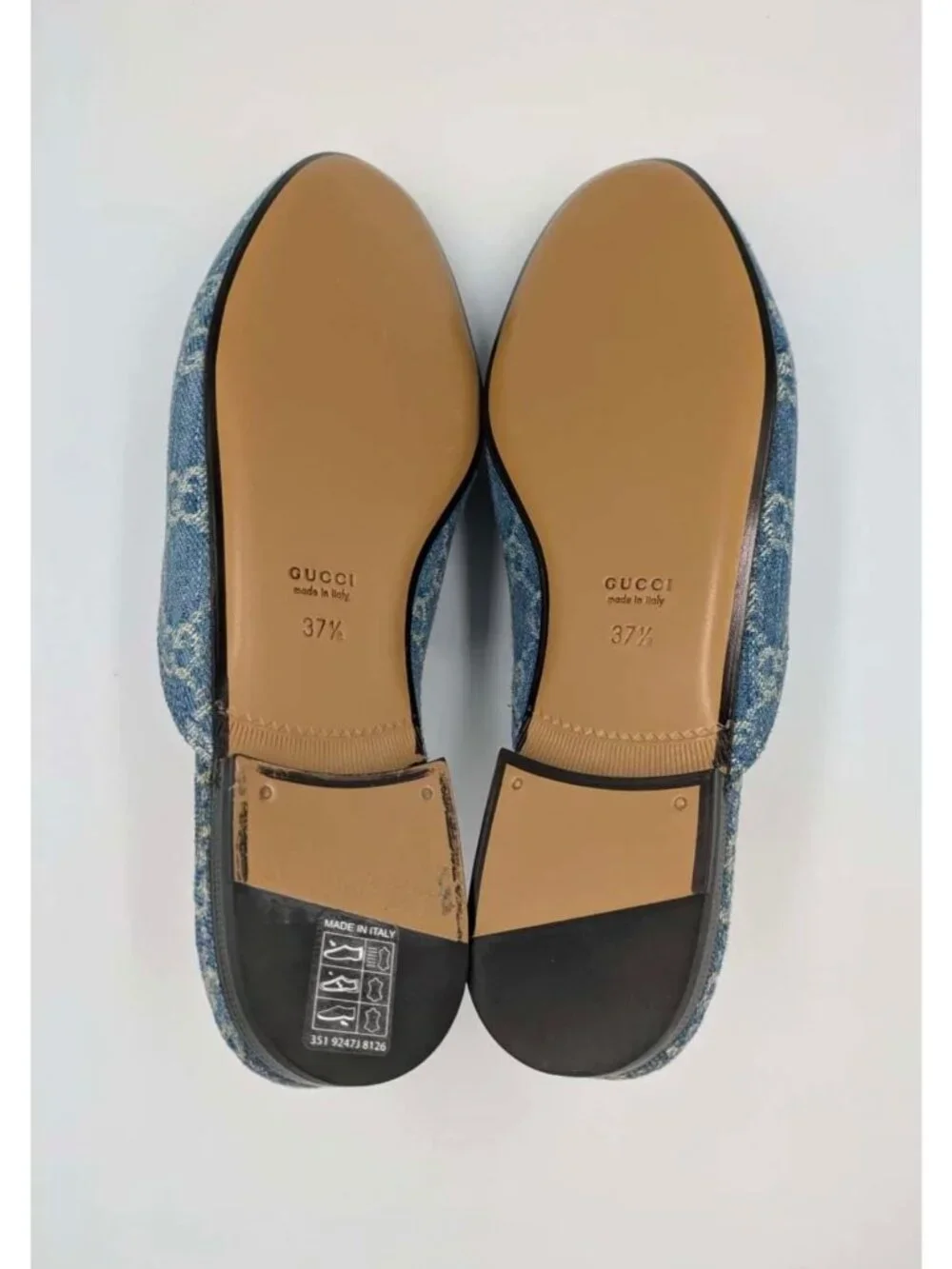 Gucci Women’s Monogram Jumbo GG Denim Malaga Princetown Slippers Light Blue EU37 - Picture 7 of 14